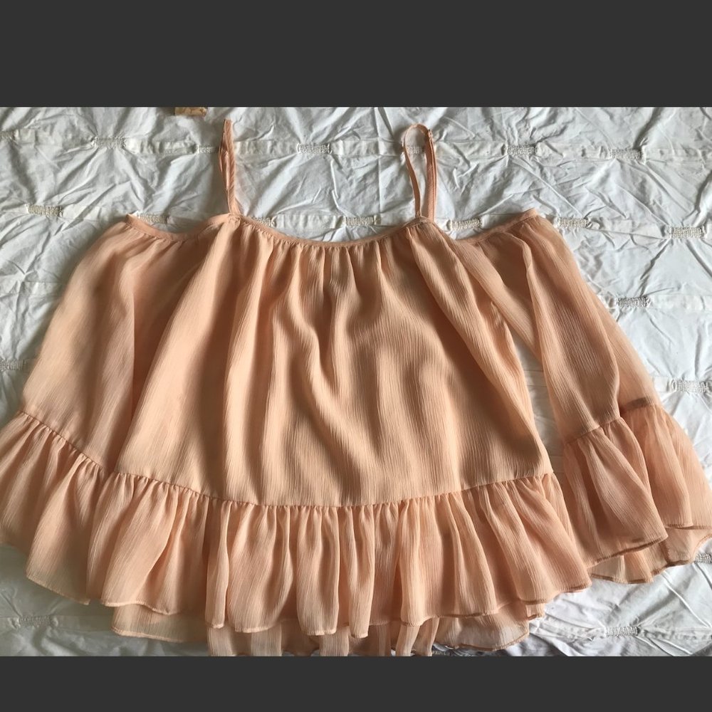 Coral Off Cold shoulder top